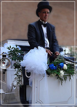 Horses Carriage coachman for weddings in Tuscany